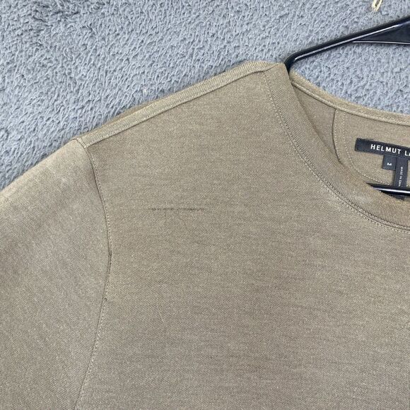 Helmut Lang Shirt Mens Medium Beige Oversized Short Sleeve Sweatshirt Pocket Tee - Picture 5 of 14